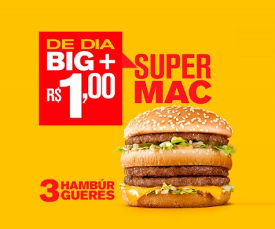 Super Mac 4 Hambúrgueres - R$ 1,00